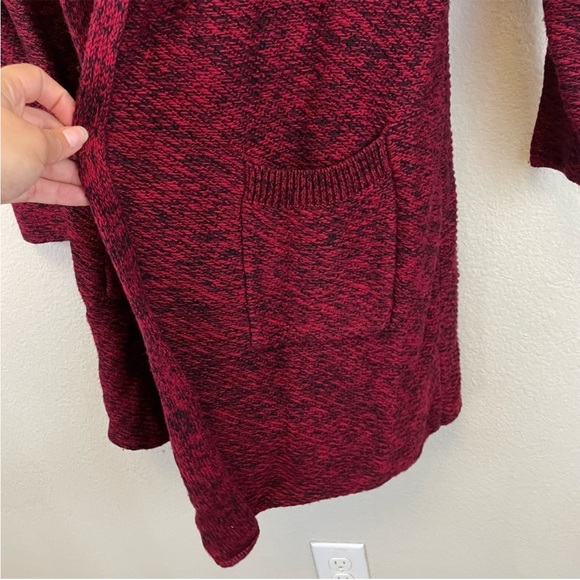 Lucky Brand Marled Open Front Long Cardigan Sweater Red Size 1X - Picture 5 of 9